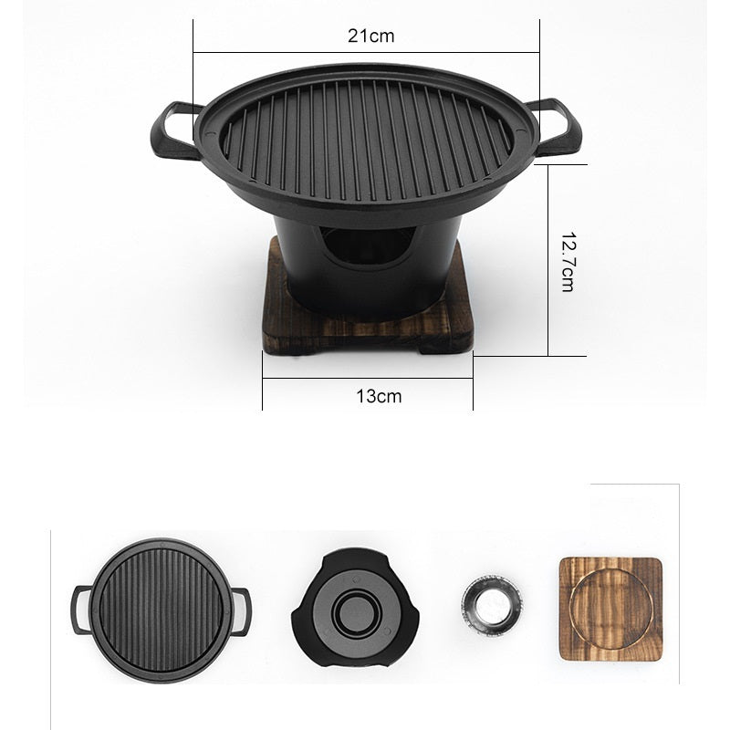 Mini Japanese Style Non-Stick BBQ Grill – Aluminum Dual Burner Stove