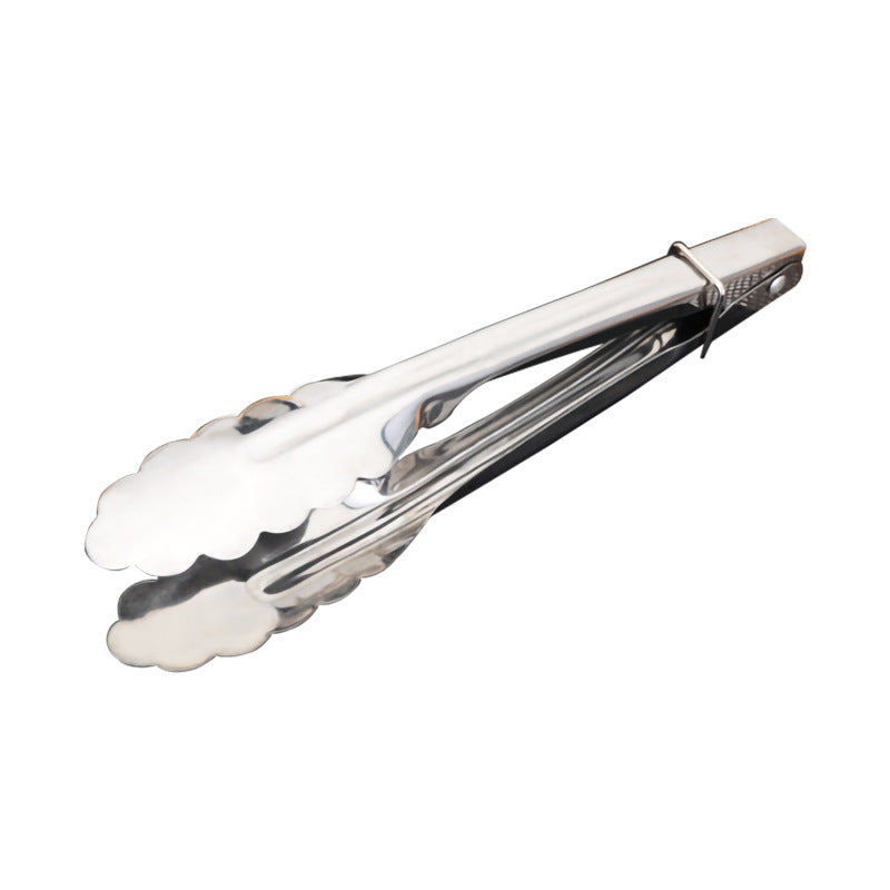 Plum-Shaped Stainless Steel BBQ Steak Tongs – Mirror Polished Food Clamp
