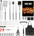 30-piece BBQ set, baking tool kit, stainless steel BBQ tools, apron gift set, BBQ tools with bag, outdoor cooking set, grilling gift set, baking utensils
