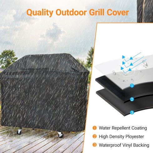 Outdoor 3-Burner Propane Gas Grill with Side Burner & Cover – Stainless Steel BBQ for Camping & Garden Cooking
