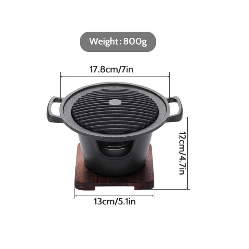 Mini Japanese Style Non-Stick BBQ Grill – Aluminum Dual Burner Stove