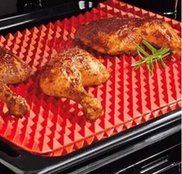 Non-Stick Silicone Pyramid Baking Mat – Heat-Resistant BBQ Cooking Grid for Oven & Microwave Use
