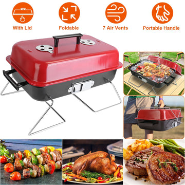 Portable Charcoal Grill with Lid – Lightweight & Foldable
