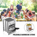 Foldable Wood-Burning Camping Grill – Portable Stainless Steel BBQ Stove for Outdoor Cooking
