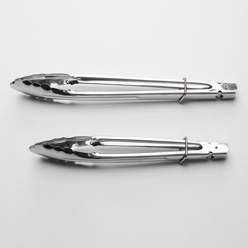 Plum-Shaped Stainless Steel BBQ Steak Tongs – Mirror Polished Food Clamp
