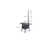 Portable Black Stainless Steel Outdoor Wood Charcoal Stove