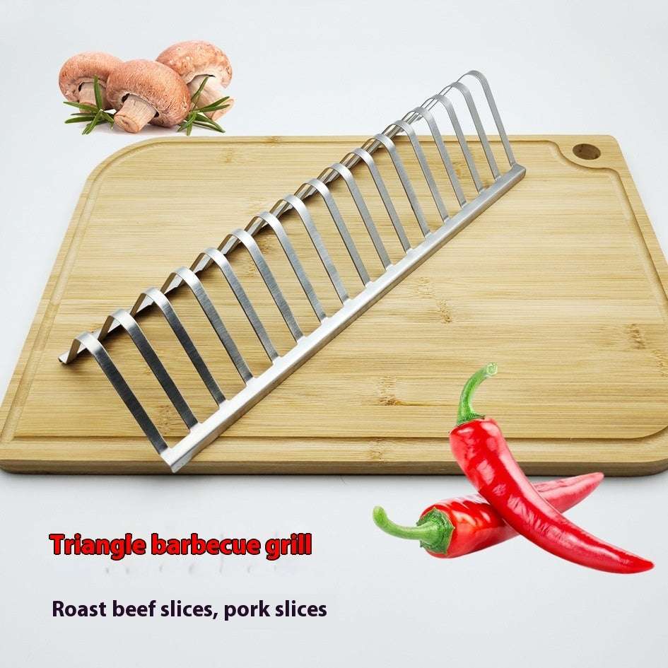  Portable Triangle BBQ Grill – Stainless Steel Outdoor Cooking Tool for Picnic & Home Use
