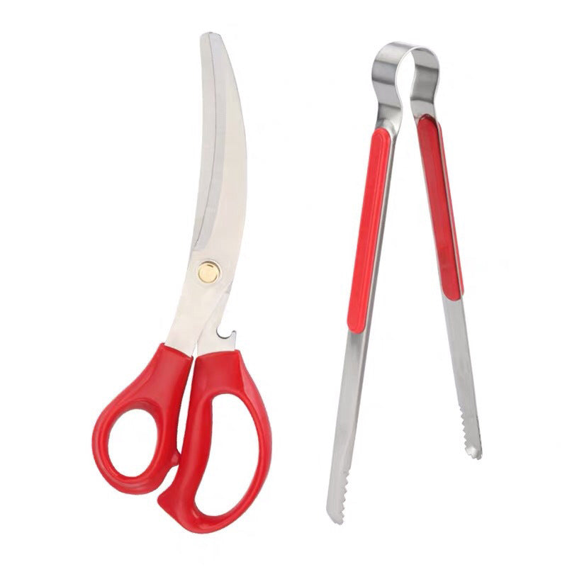 Korean BBQ Scissors and Clip Set – Stainless Steel Grill Tool Kit