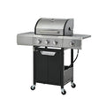 Outdoor 3-Burner Propane Gas Grill with Side Burner & Cover – Stainless Steel BBQ for Camping & Garden Cooking
