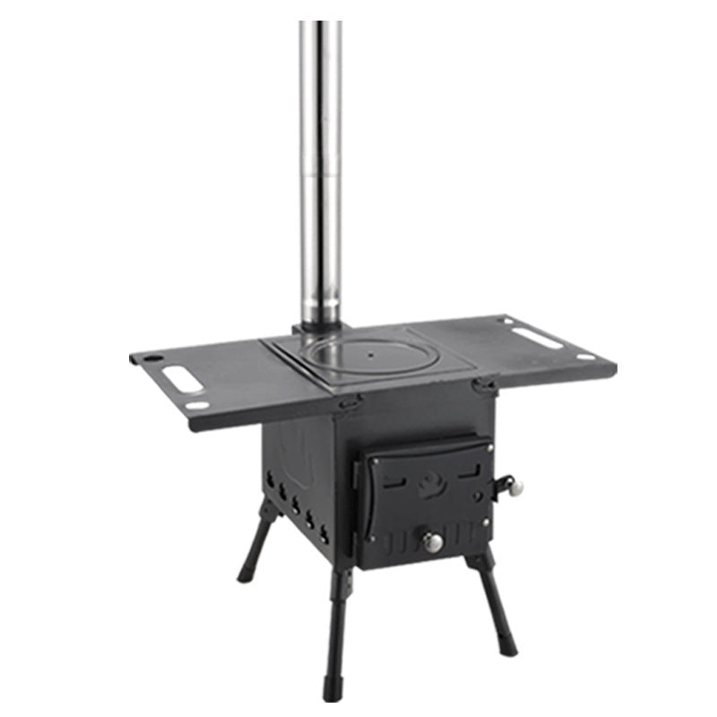 Portable Black Stainless Steel Outdoor Wood Charcoal Stove
