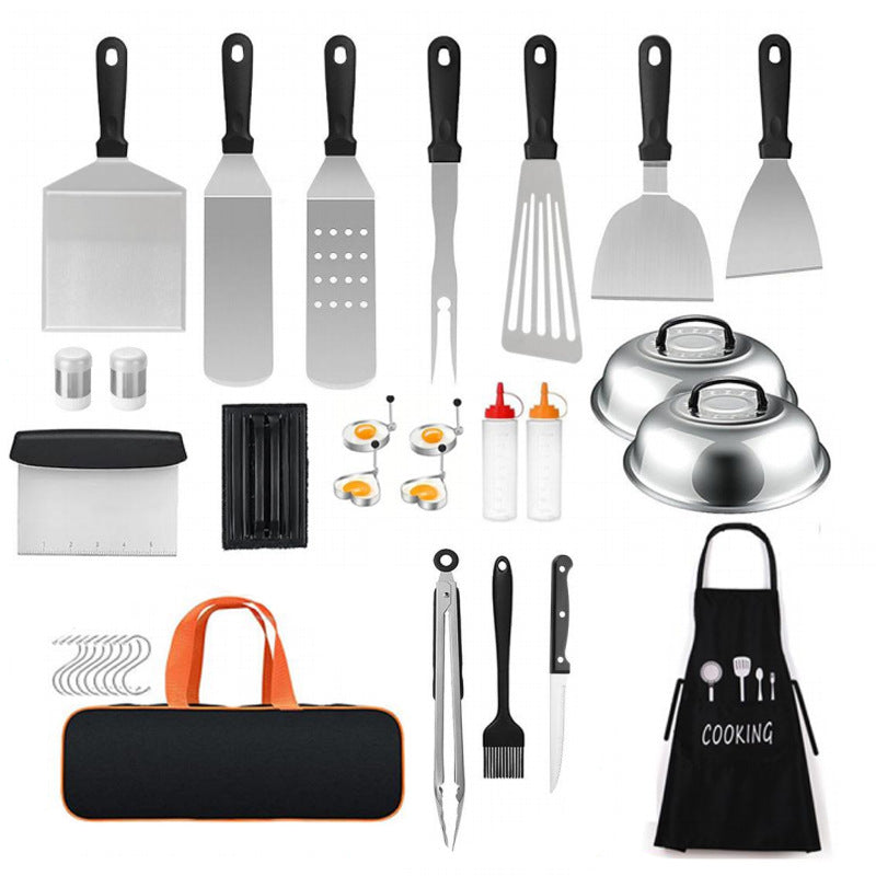 Cooking Shovel BBQ Shovel Teppanyaki Tool Set – Stainless Steel Grill Combination Kit (6pcs to 45pcs)