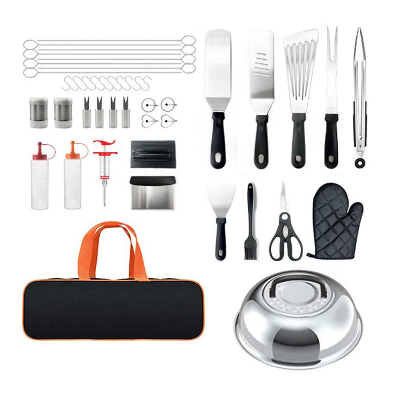 Cooking Shovel BBQ Shovel Teppanyaki Tool Set – Stainless Steel Grill Combination Kit (6pcs to 45pcs)