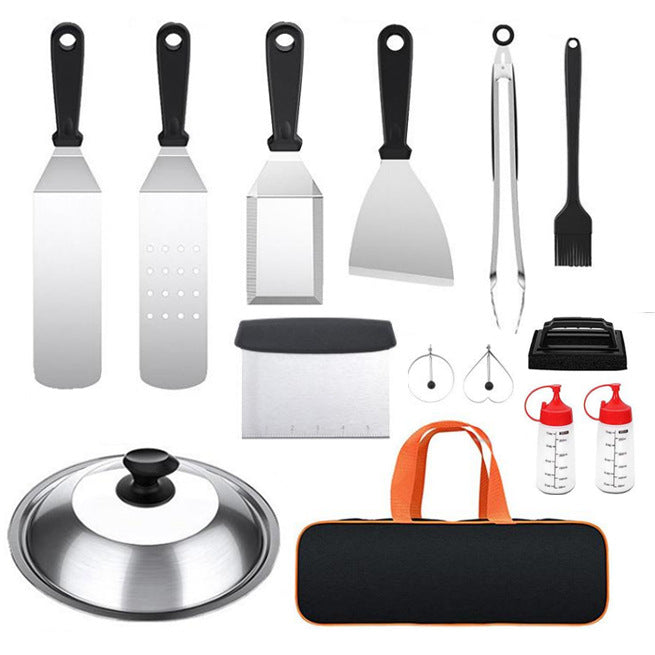 Cooking Shovel BBQ Shovel Teppanyaki Tool Set – Stainless Steel Grill Combination Kit (6pcs to 45pcs)