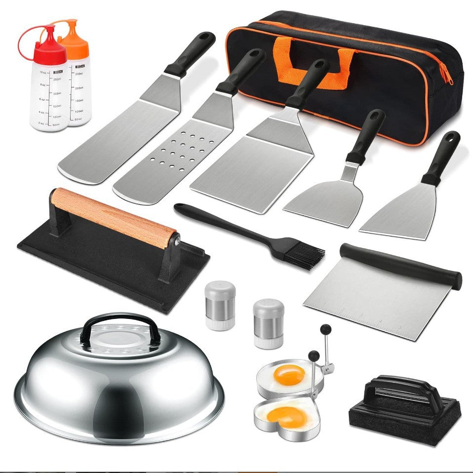 Cooking Shovel BBQ Shovel Teppanyaki Tool Set – Stainless Steel Grill Combination Kit (6pcs to 45pcs)