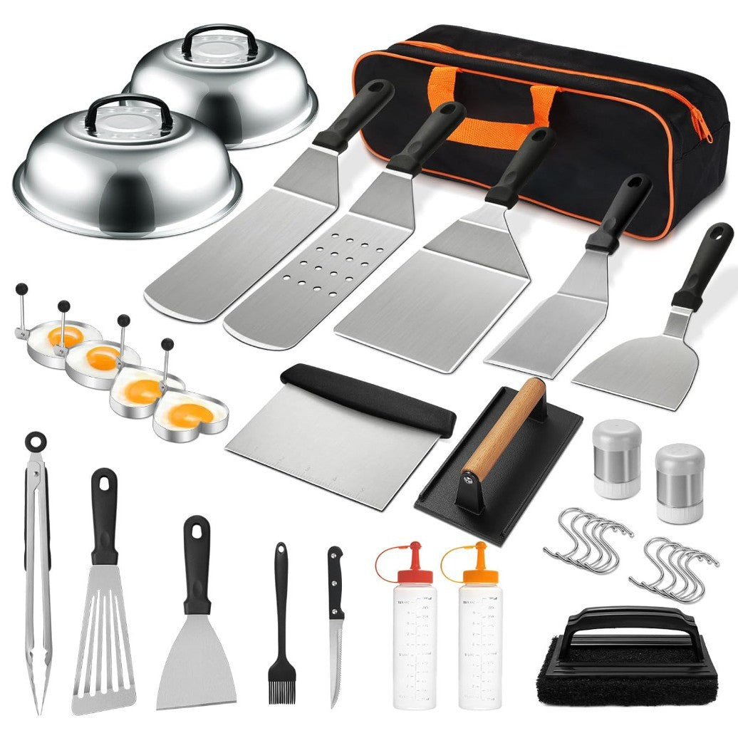 Cooking Shovel BBQ Shovel Teppanyaki Tool Set – Stainless Steel Grill Combination Kit (6pcs to 45pcs)
