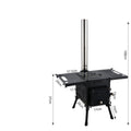 Portable Black Stainless Steel Outdoor Wood Charcoal Stove