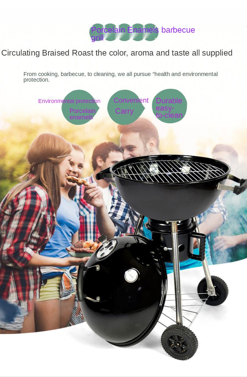 3.5-Inch Portable Charcoal BBQ Grill – Heat & Pressure Resistant Outdoor Cooking