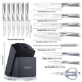 15-Piece Kitchen Knife Set with Wooden Block – German Stainless Steel Knives for Home & Professional Use
