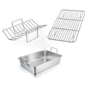  Premium Stainless Steel Baking Tray and Grill Set – 3-Piece Square Outdoor BBQ & Home Baking Cookware