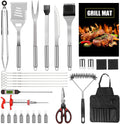 30-piece BBQ set, baking tool kit, stainless steel BBQ tools, apron gift set, BBQ tools with bag, outdoor cooking set, grilling gift set, baking utensils
