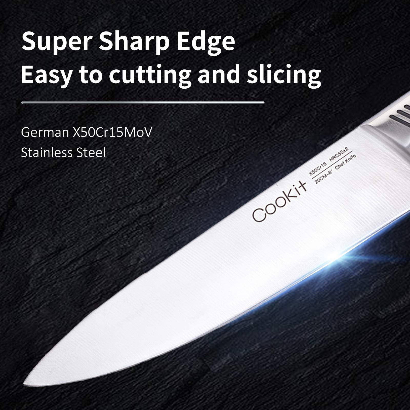 15-Piece Kitchen Knife Set with Wooden Block – German Stainless Steel Knives for Home & Professional Use
