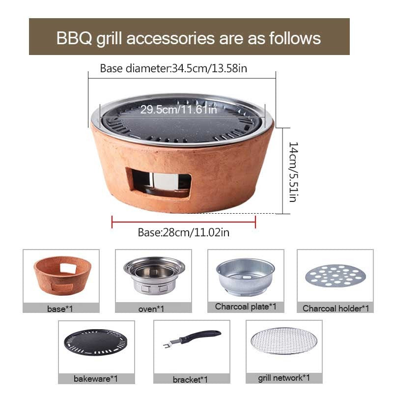 Compact Outdoor Charcoal BBQ Grill with Anti-Scalding Base
