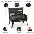16.7x10x17.7in Foldable BBQ Suitcase Grill – Portable Charcoal Grill Shelf for Outdoor Camping, Picnics & Garden Grilling