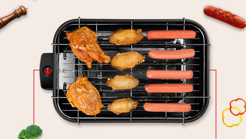  Multi-Functional Electric Bakeware with Heating Tube | 1500W Flat Grill Pan for Fast Cooking
