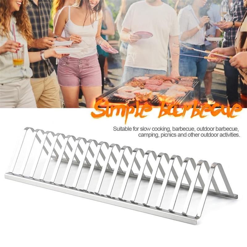 Stainless Steel Rib Rack BBQ Holder – Outdoor Grilling & Smoking Stand for Oven, Charcoal Grill & Picnic
