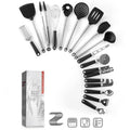 16-Piece Premium Stainless Steel & Silicone Cooking Utensil Set – Modern Kitchen Spatula and Spoon Kit
