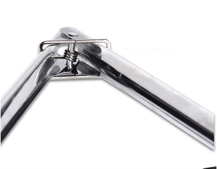 Plum-Shaped Stainless Steel BBQ Steak Tongs – Mirror Polished Food Clamp
