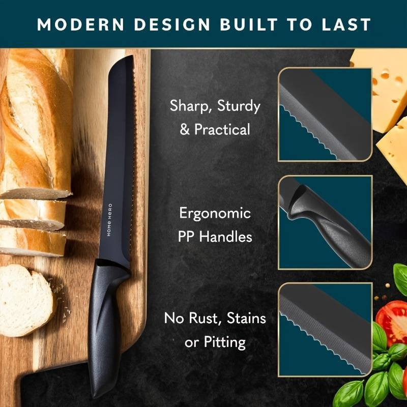7-Piece High Carbon Stainless Steel Knife Set with Ergonomic Handles, Sharpener & Acrylic Stand – Premium Kitchen Gift Set