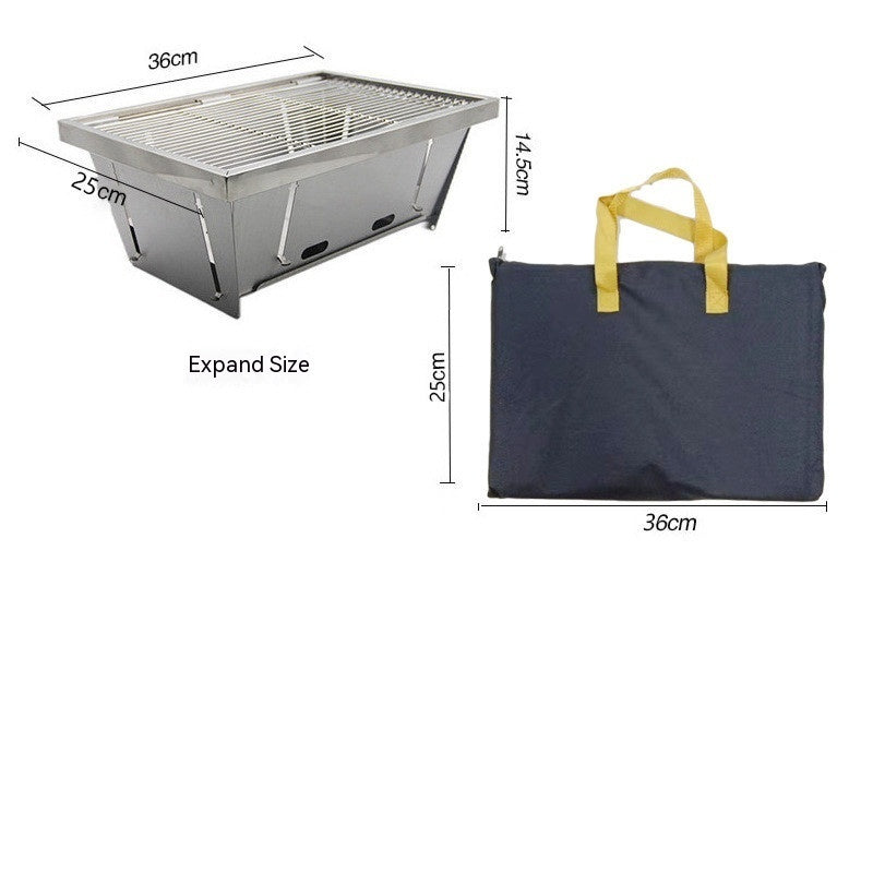 Outdoor Compact Folding BBQ Grill – Quick Setup Stainless Steel Barbecue for 3–5 People