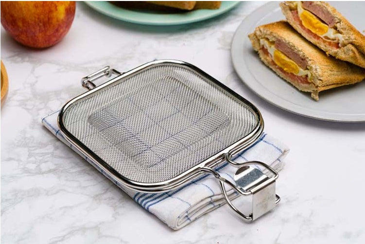  Square Stainless Steel Sandwich BBQ Grill Net for Outdoor Cooking
