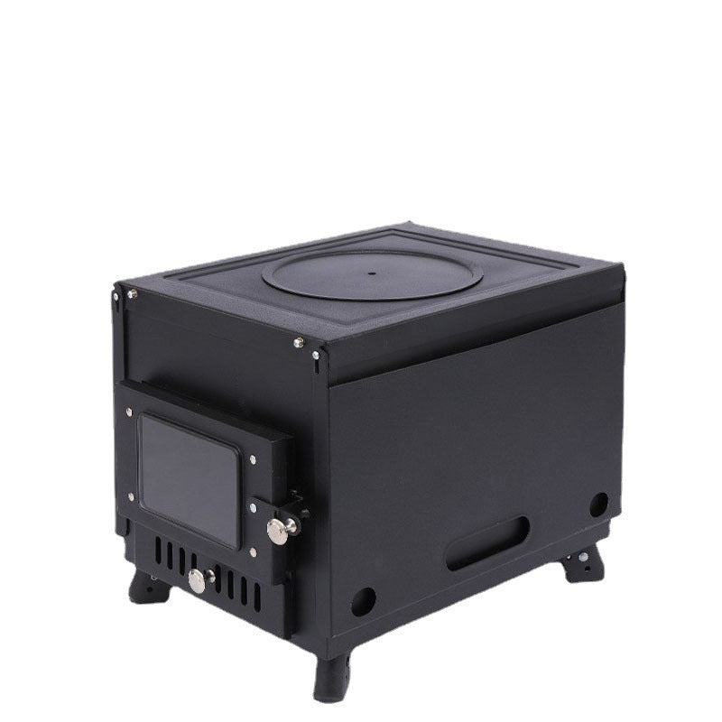 Portable Black Stainless Steel Outdoor Wood Charcoal Stove