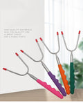25–85cm Telescopic BBQ Roasting Fork – Korean Style Skewer with Oxford Fabric Bag