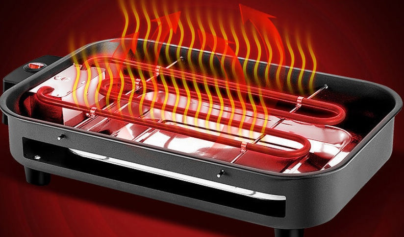  Multi-Functional Electric Bakeware with Heating Tube | 1500W Flat Grill Pan for Fast Cooking
