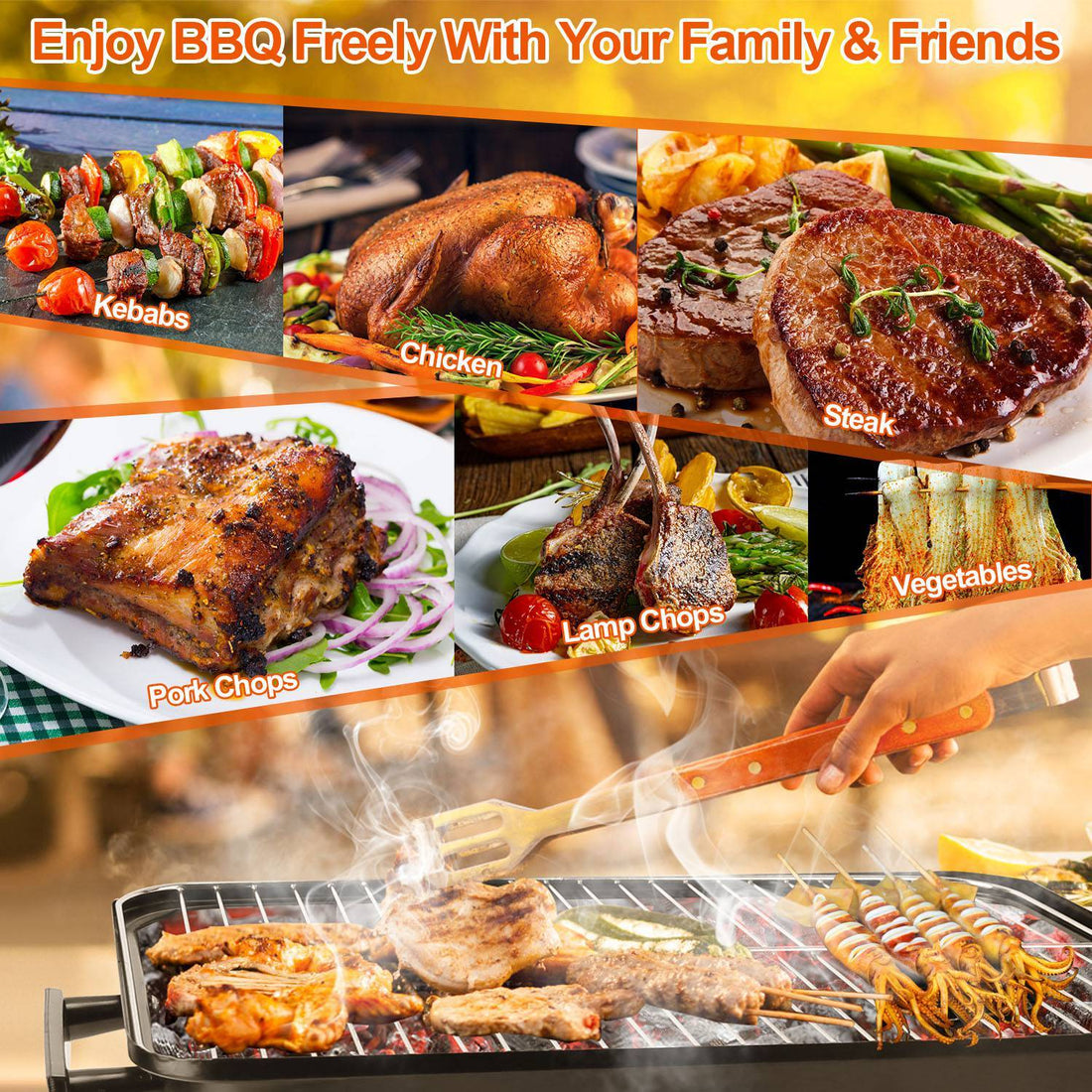 Portable Charcoal Grill with Lid – Lightweight & Foldable
