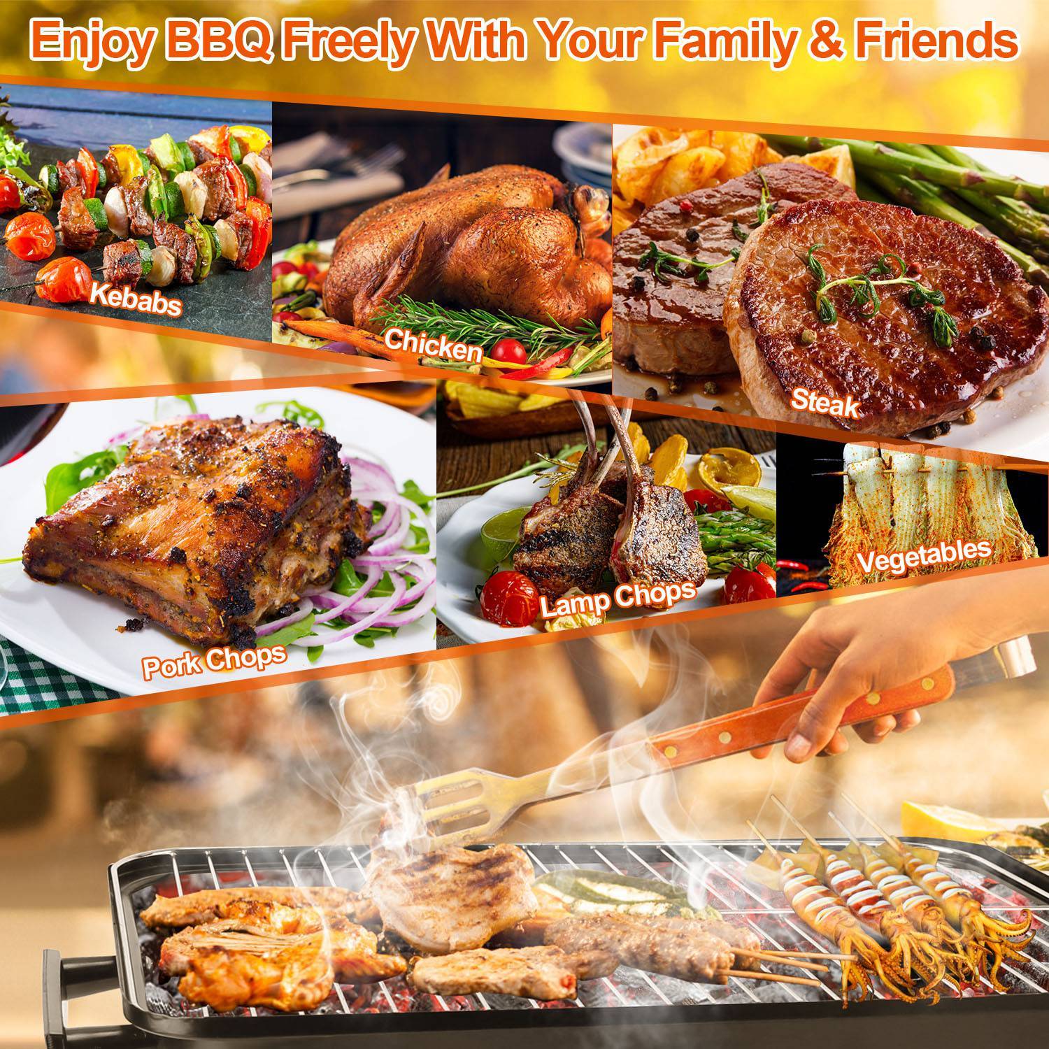 Portable Charcoal Grill with Lid – Lightweight & Foldable
