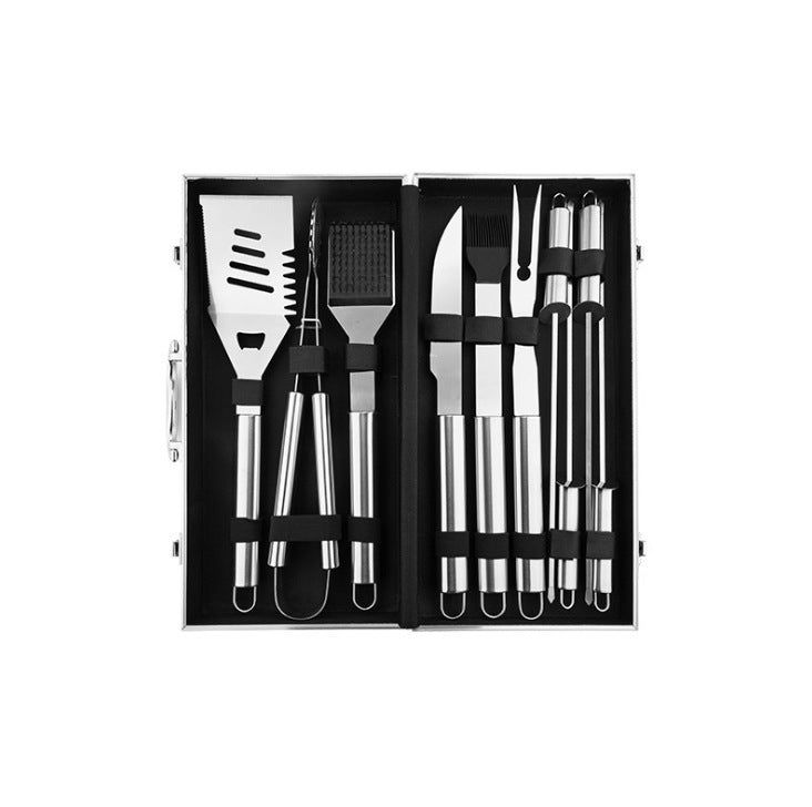 Premium Stainless Steel BBQ Grill Set with Aluminum Case – 3/5 Pcs