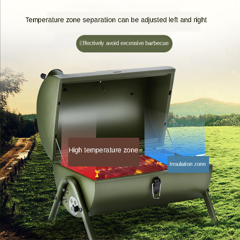 Military-Style Portable Outdoor Charcoal Grill
