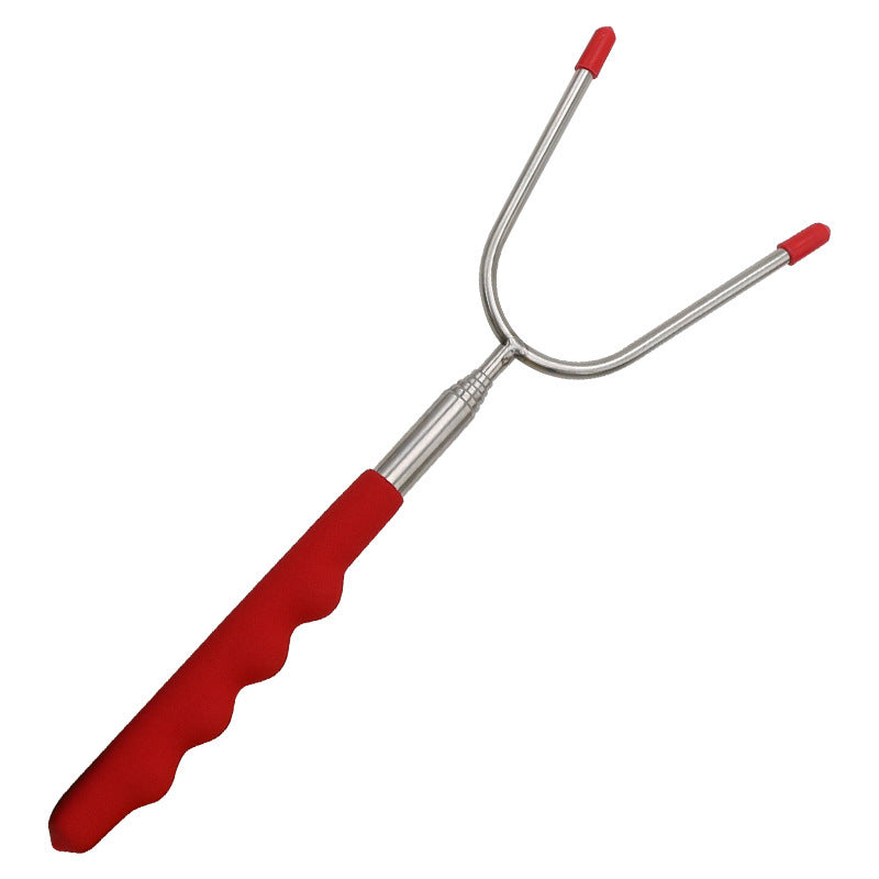 25–85cm Telescopic BBQ Roasting Fork – Korean Style Skewer with Oxford Fabric Bag