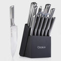 15-Piece Kitchen Knife Set with Wooden Block – German Stainless Steel Knives for Home & Professional Use
